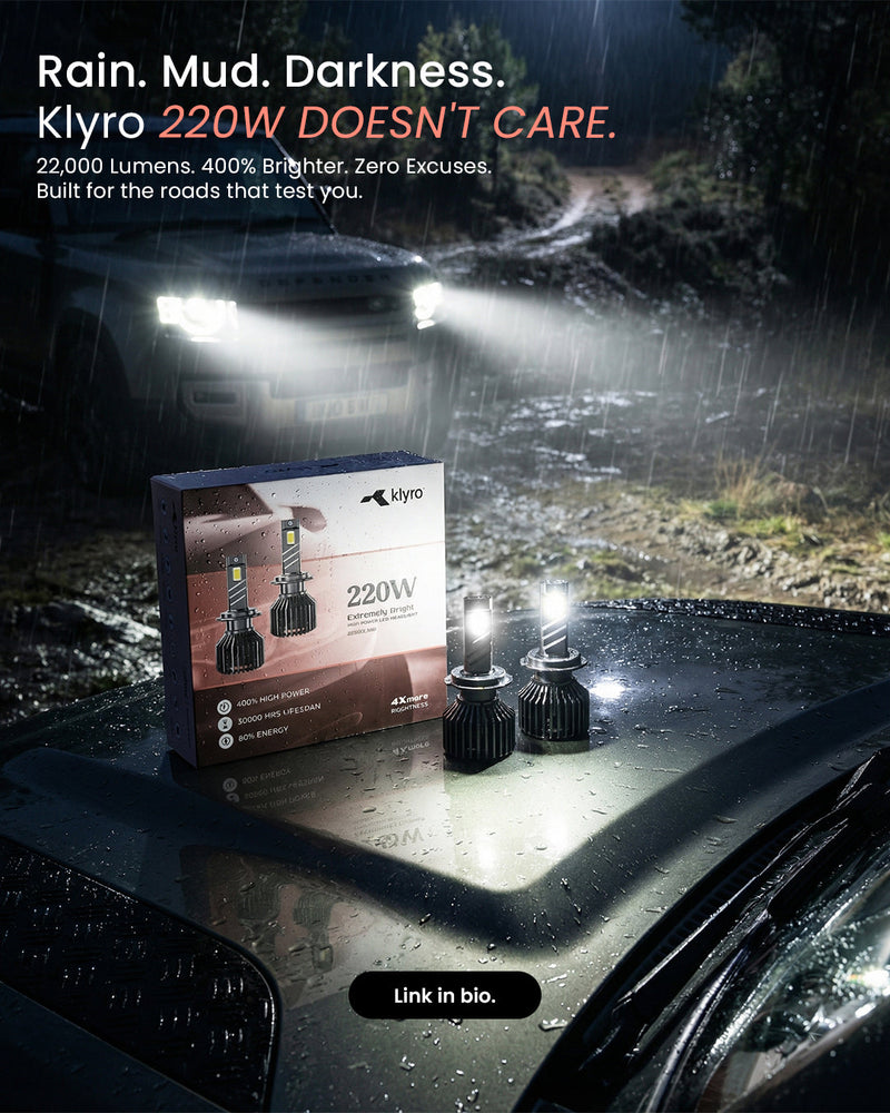 Best 220W LED Headlight Bulb for Cars in India – KLYRO 220W 22000 Lumens LED