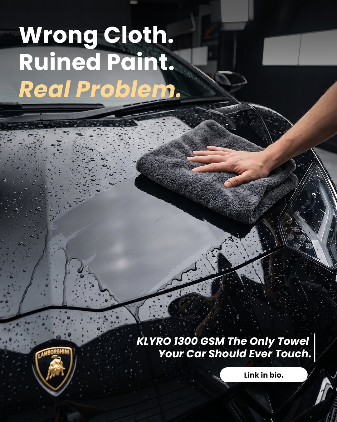 Best 1300 GSM Microfiber Car Drying Towel in India – KLYRO Ultra Soft Scratch-Free Car Drying Cloth