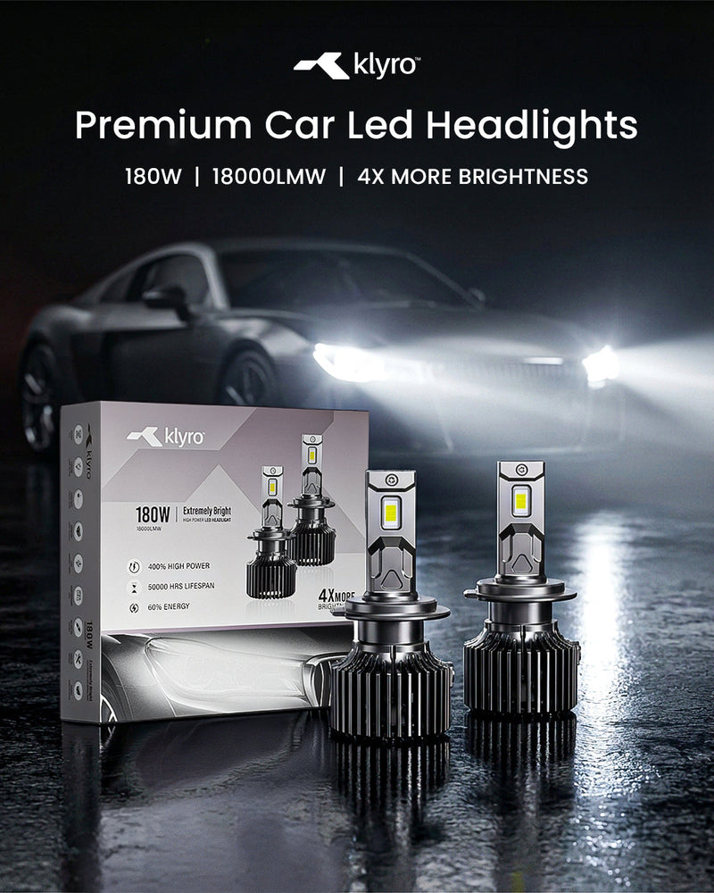 Best 180W LED Headlight Bulb for Cars in India – KLYRO Premium Car LED Headlights