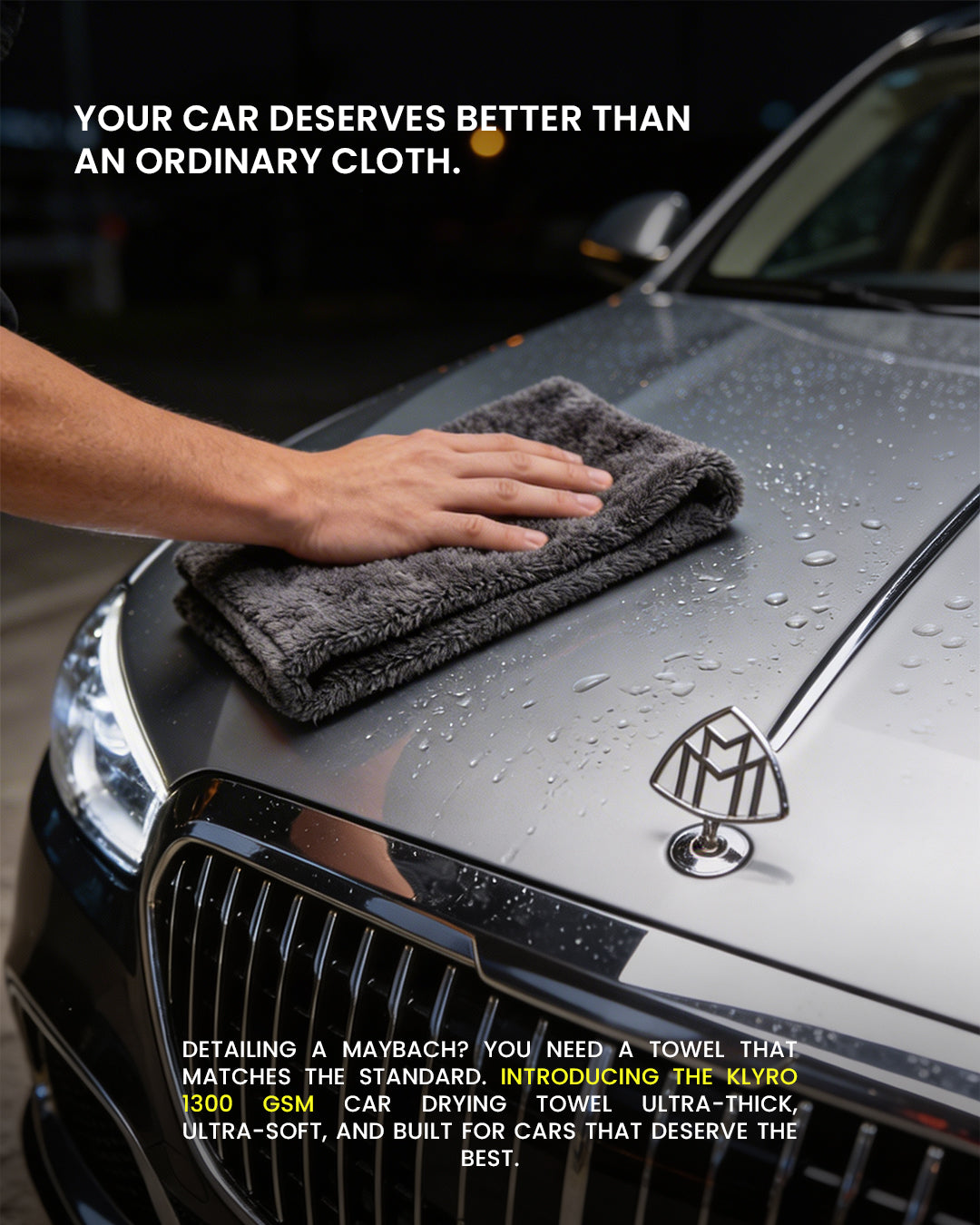 Best Microfiber Car Drying Towel in India – KLYRO 1300 GSM Premium Car Drying Cloth