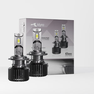 Klyro 180W Car LED Headlight Bulbs 18000LM 6000K Cool White | 3570 CSP Chip | IP68 | Copper Cooling | 9V–32V | Pack of 2