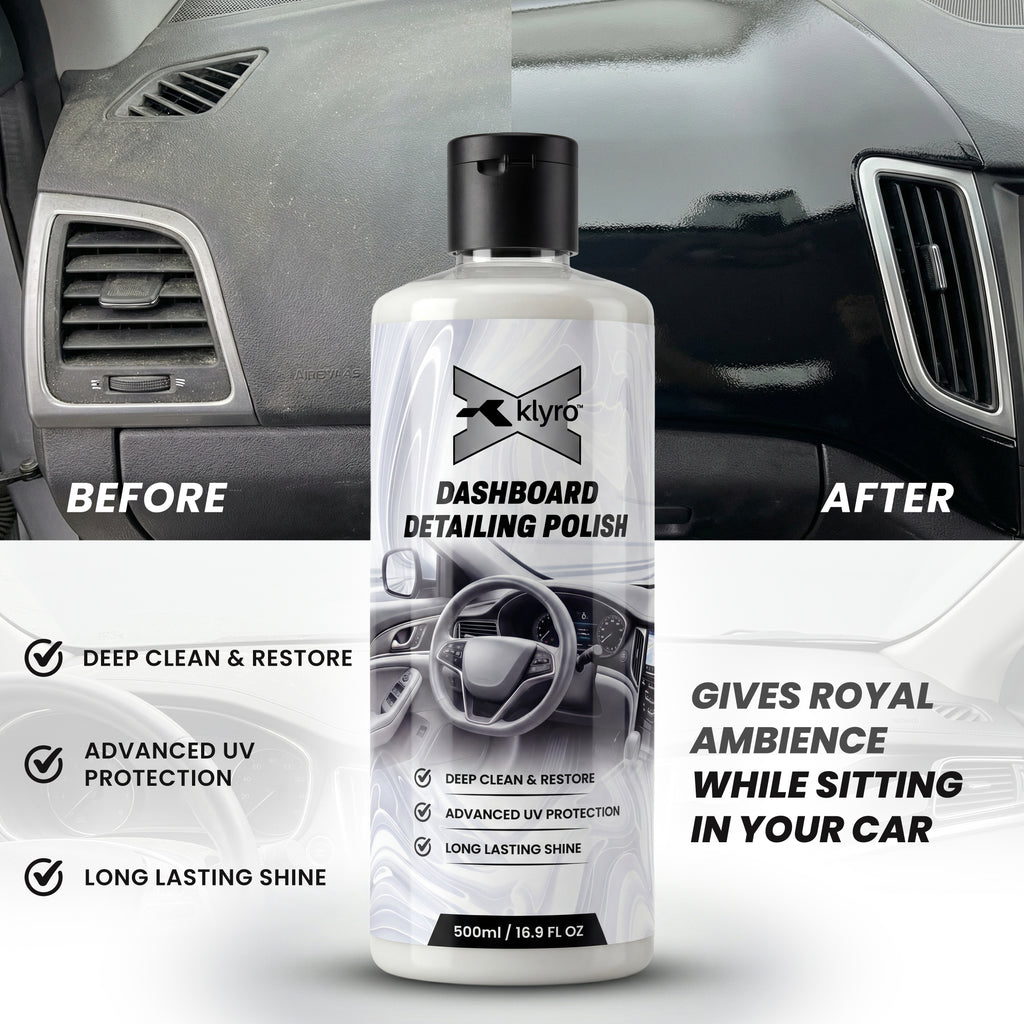Dashboard Detailing Polish – Interior Dashboard Cleaner & Restorer with UV Protection, Long Lasting Shine for Car Interior Plastic & Vinyl