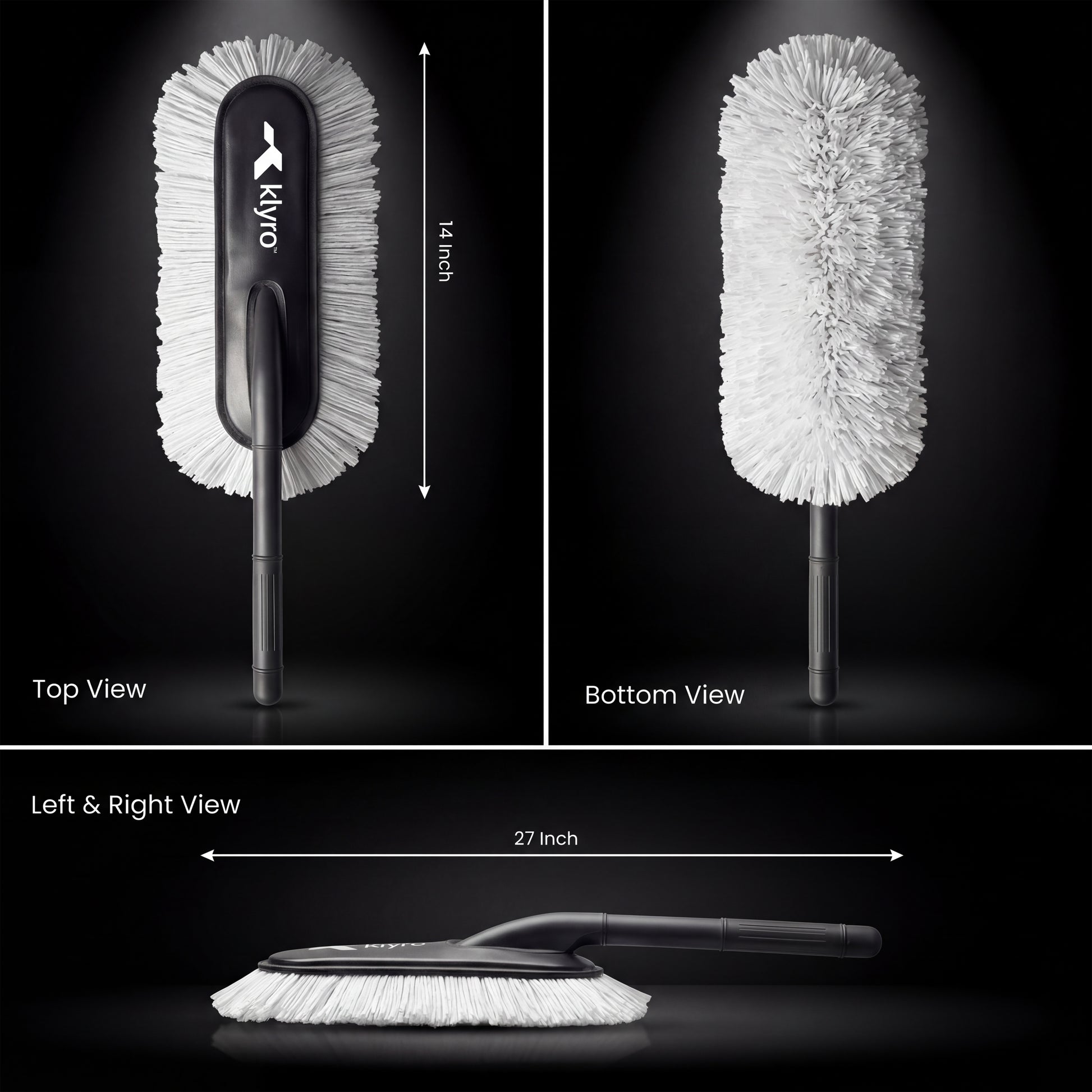 Klyro Microfiber Car Duster – Wax Coated Dust Cleaner with Long Handle