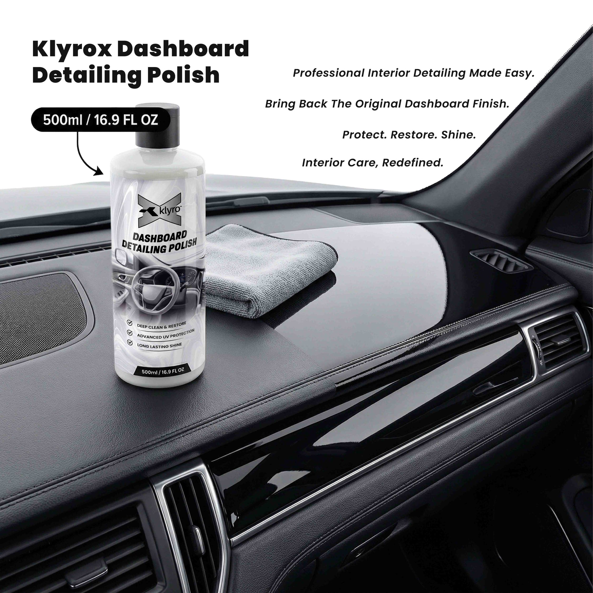 KLYRO Dashboard Polish | Car Interior Cleaner with UV Protection