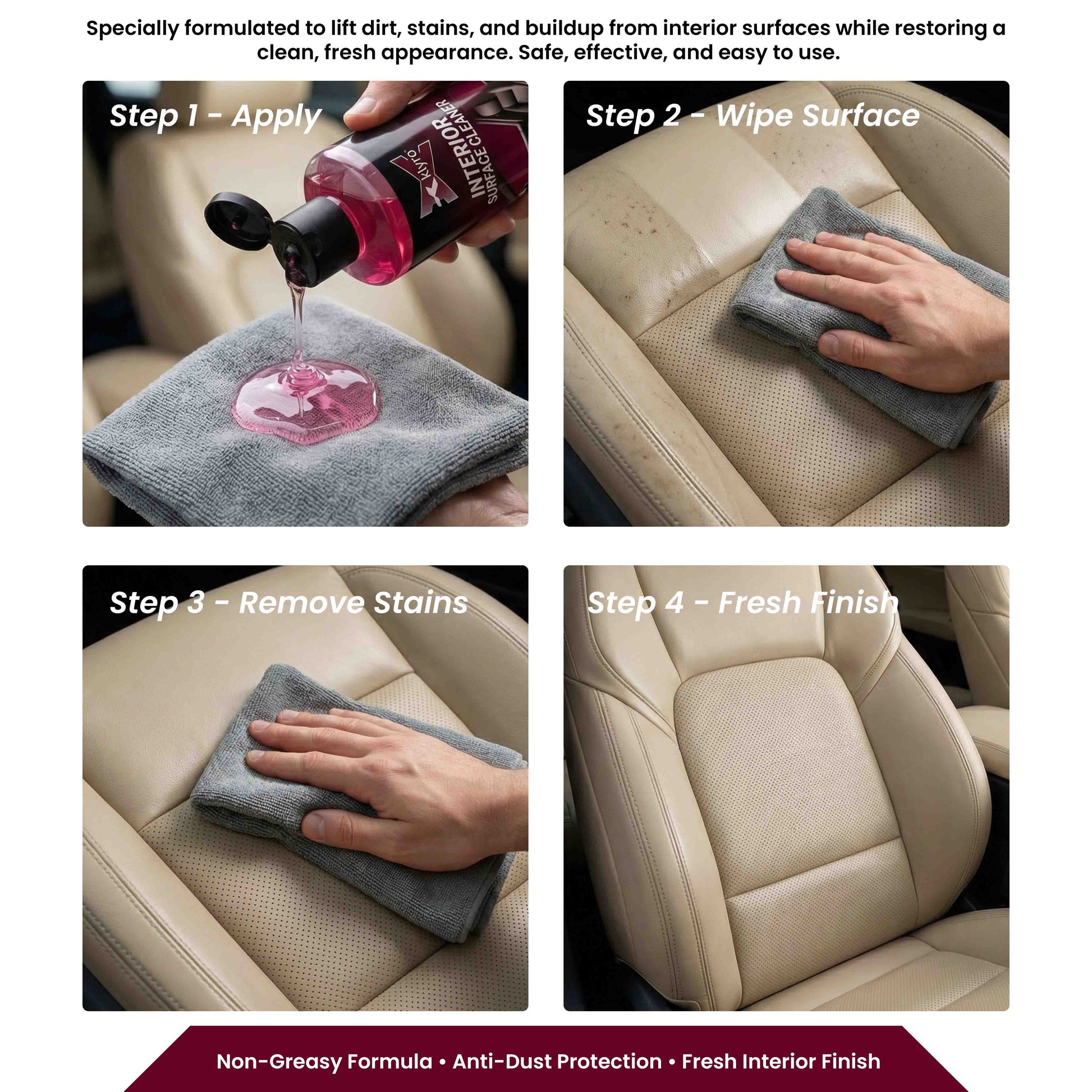 KLYRO Interior Cleaner | Multi Surface Car Cleaner for Seats & Panels