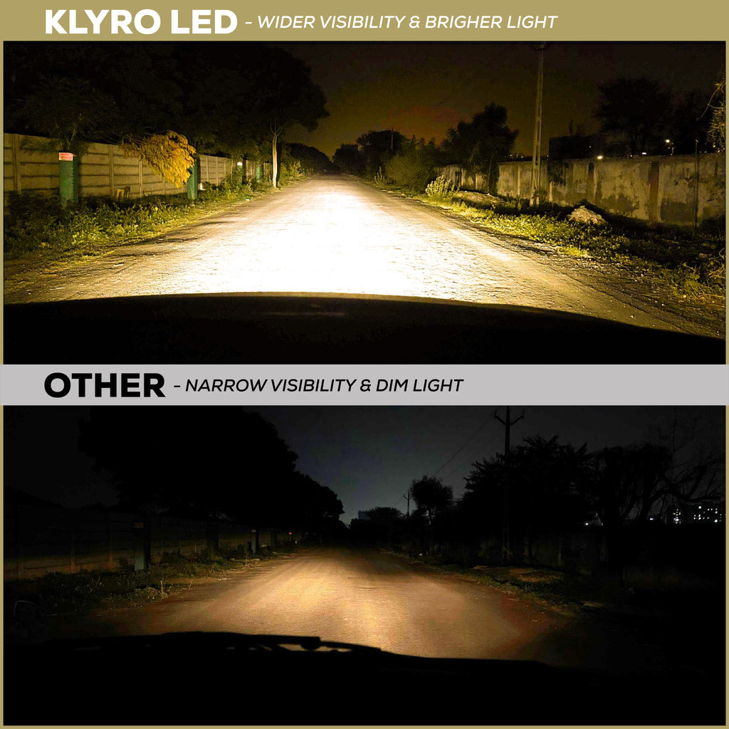 Klyro 200W Car LED Headlight Bulbs 20000LM 4300K Warm White | 3570 CSP Chip | IP68 | Dual Copper Cooling | 9V–32V | Pack of 2