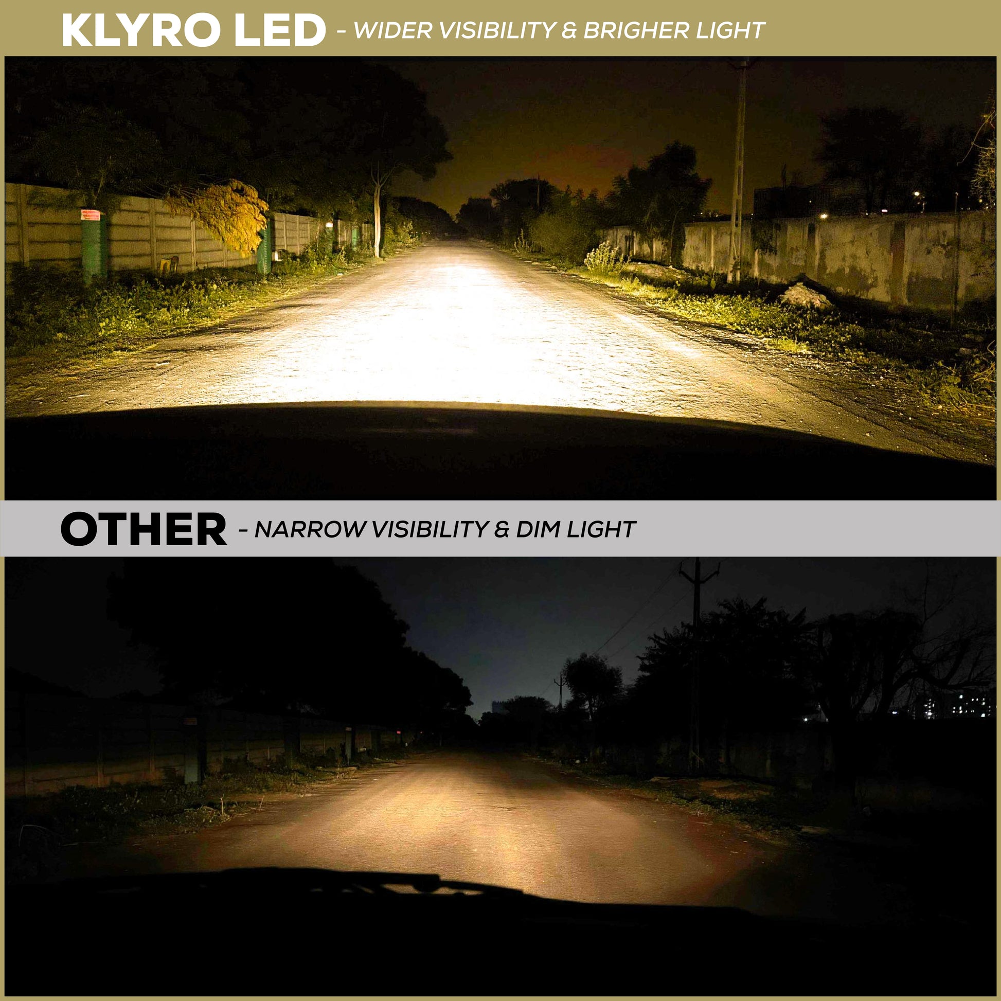 Klyro 200W Car LED Headlight Bulbs 20000LM 4300K Warm White | 3570 CSP Chip | IP68 | Dual Copper Cooling | 9V–32V | Pack of 2