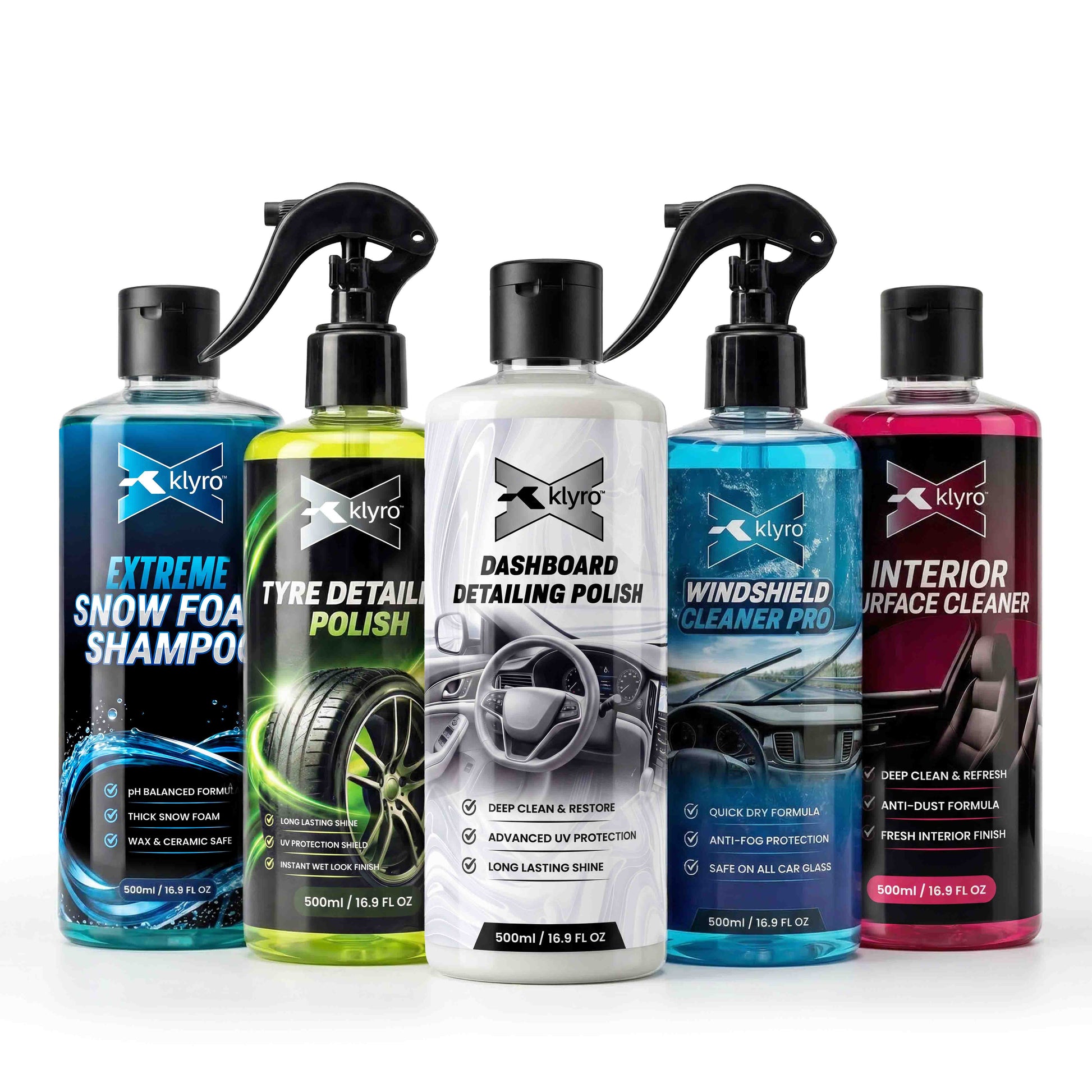 Klyro Ultimate Car Detailing Kit – Snow Foam, Shine & Protection