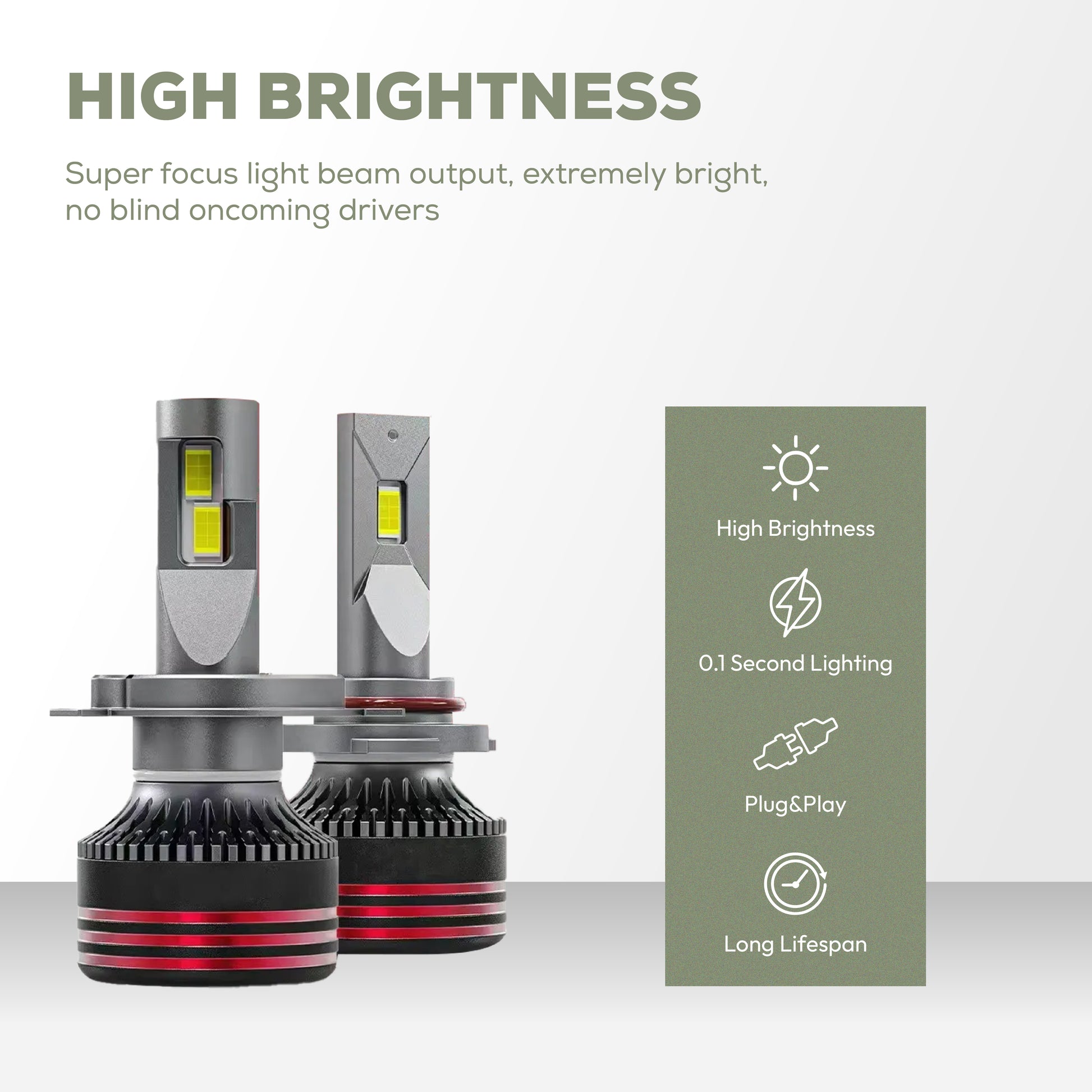 Klyro 140W Car LED Headlight Bulbs 14000LM 8000K Cool White | ETI Chip | 5G Fan Cooling | IP68 | 9V–32V | Pack of 2