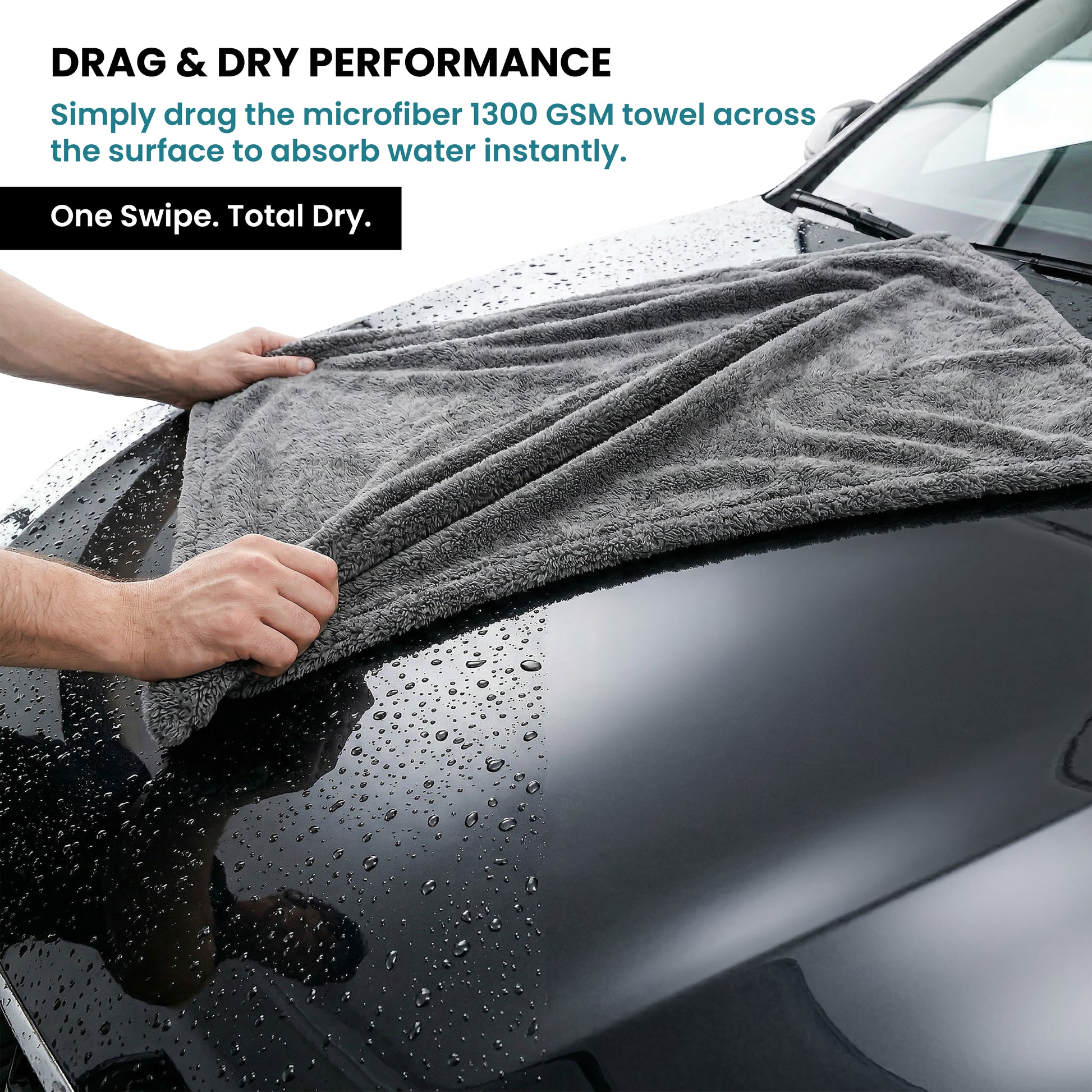 Klyro 1300 GSM Microfiber Car Drying Towel – Ultra Absorbent 40×60 cm