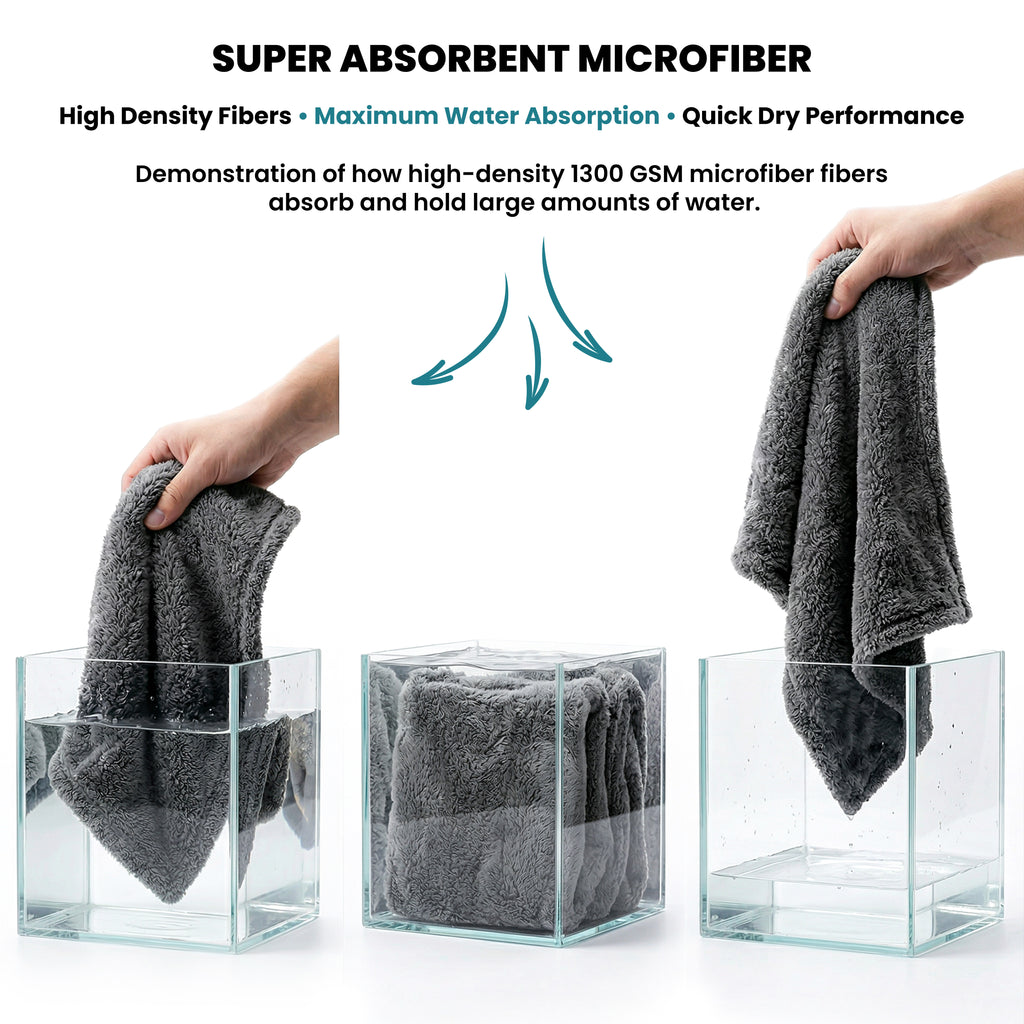 Klyro 1300 GSM Microfiber Car Drying Towel – Ultra Absorbent 40×60 cm