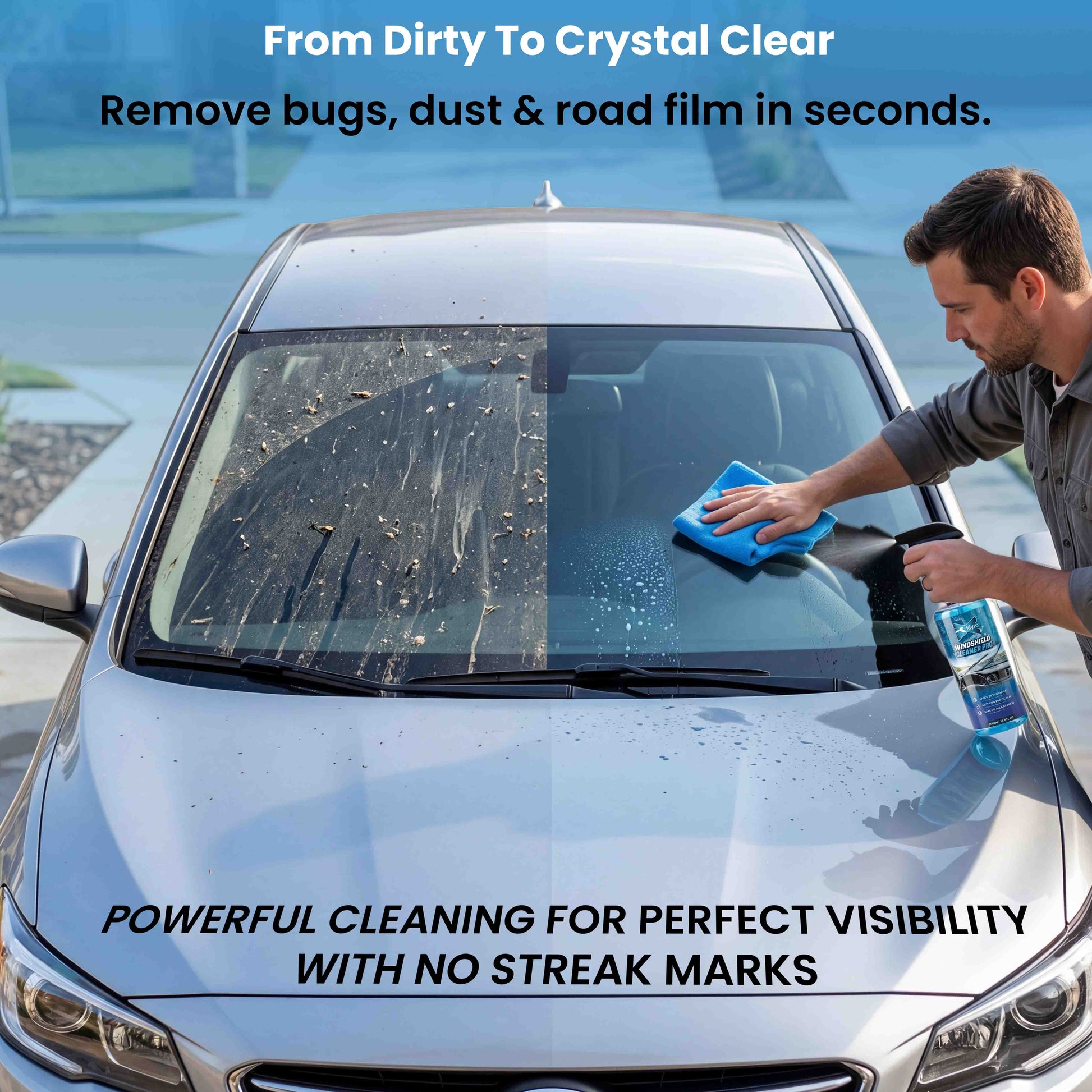 KLYRO Windshield Cleaner | Streak Free Glass Cleaner for Cars