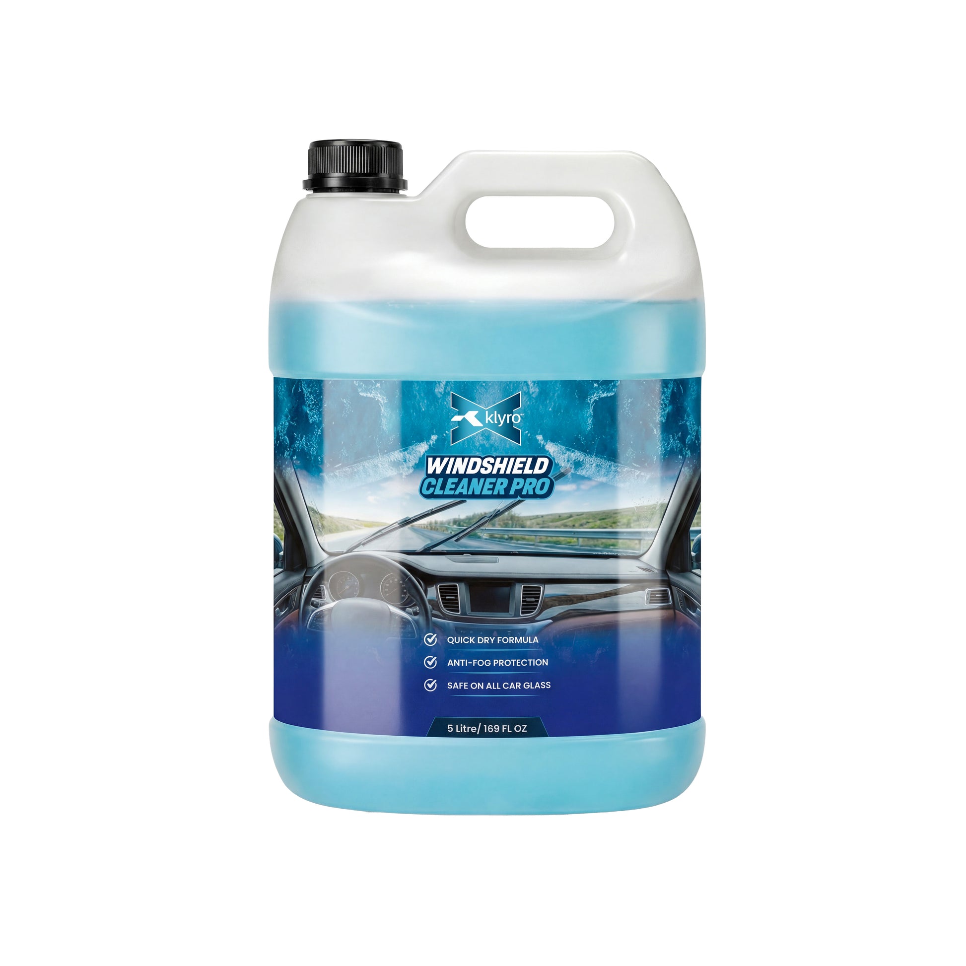 Klyrox Car Windshield Glass Cleaner - Streak Free Quick Dry Formula